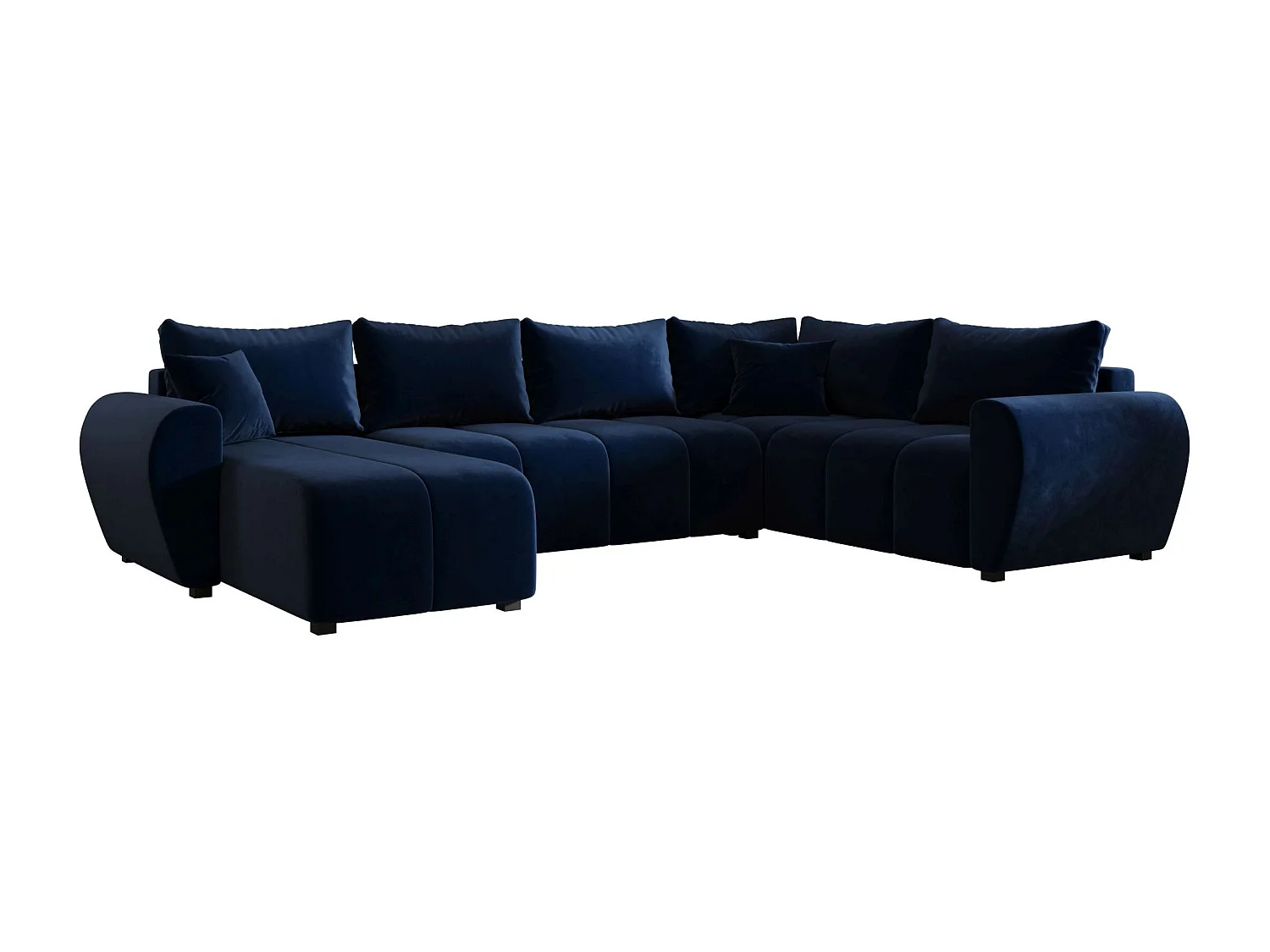 BEDANTE canapé panoramique MOLISA U PLUS Itaka 11 droit bleu foncé avec fonction de couchage canapé en forme de U