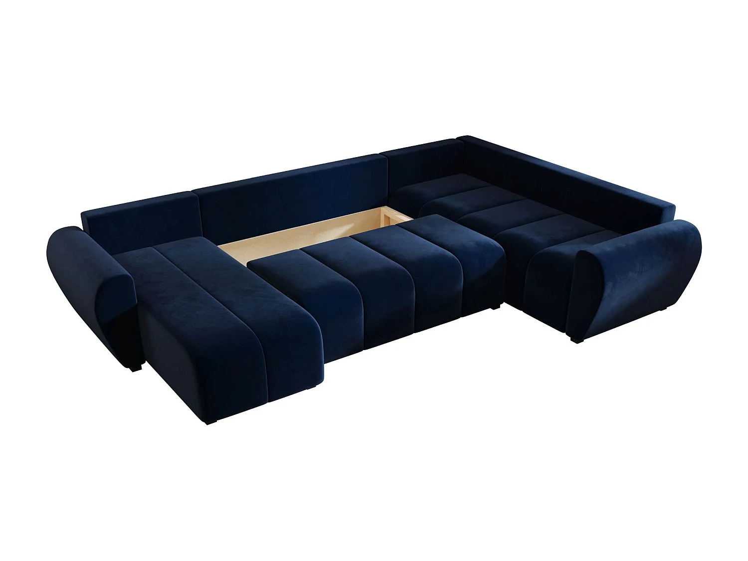 BEDANTE canapé panoramique MOLISA U PLUS Itaka 11 droit bleu foncé avec fonction de couchage canapé en forme de U