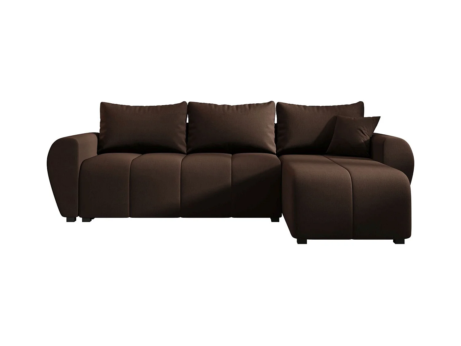 BEDANTE canapé d'angle MOLISA L Cosmic 800 droite marron avec fonction de couchage canapé en forme de L