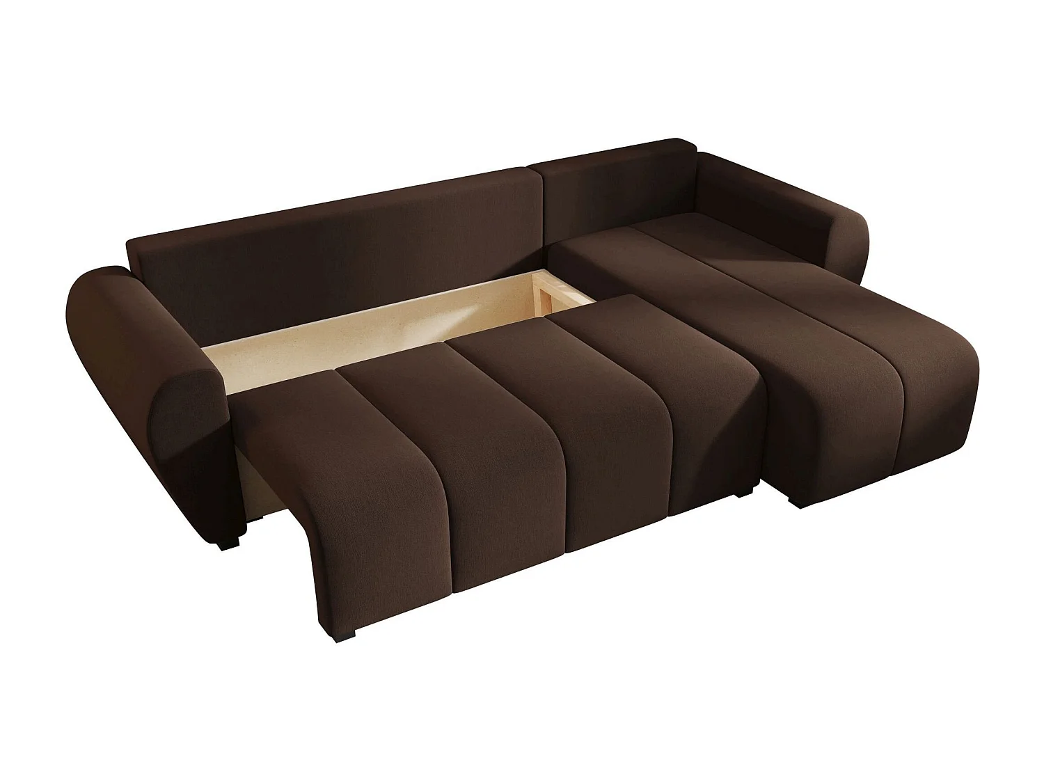 BEDANTE canapé d'angle MOLISA L Cosmic 800 droite marron avec fonction de couchage canapé en forme de L