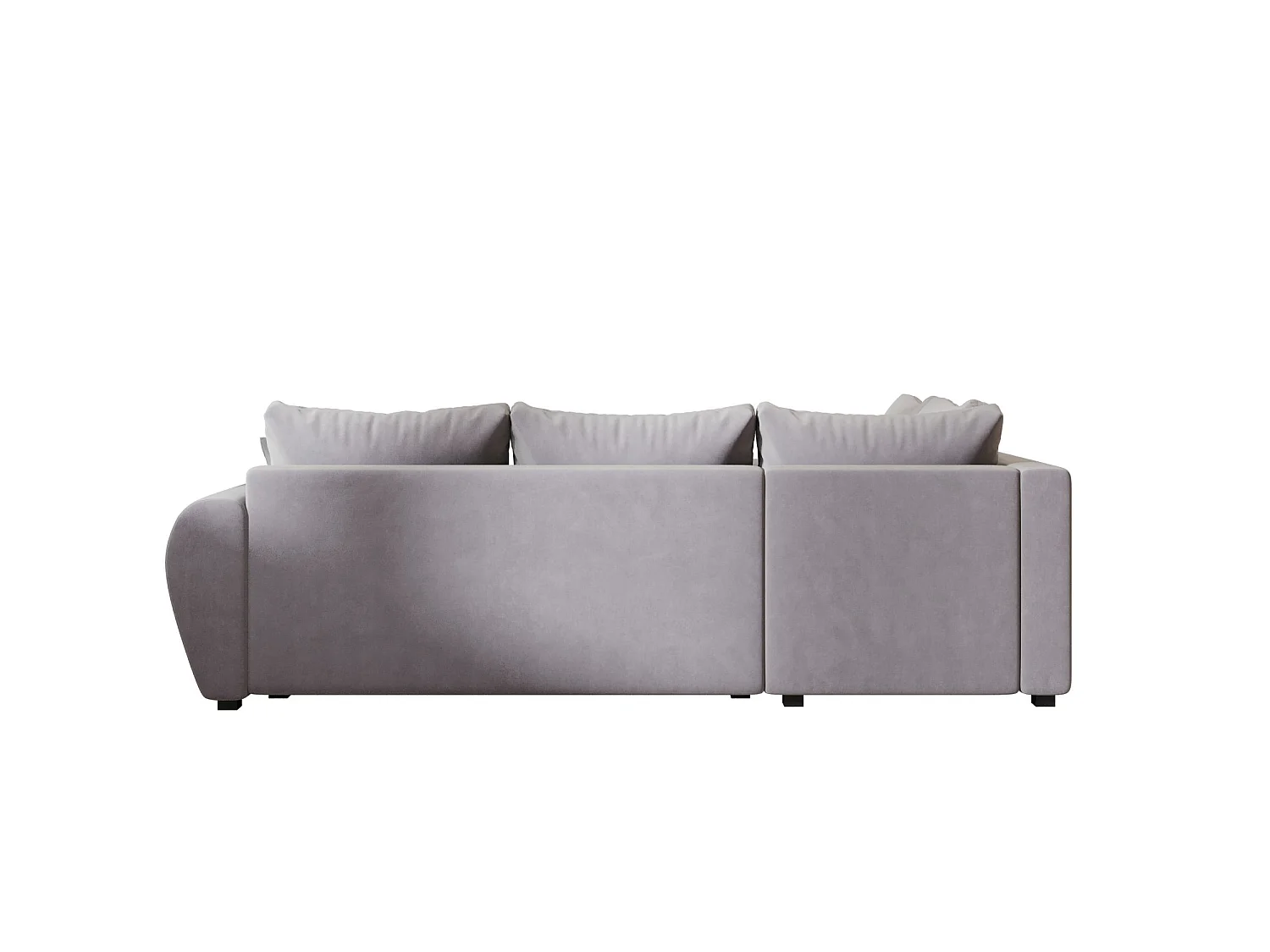 Canapé d'angle convertible 3 places en tissu gris