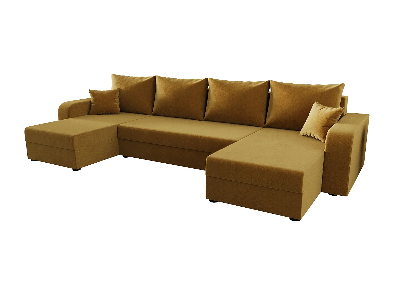 BEDANTE canapé panoramique HEWLET U BIS Itaka 33 mit orange Schlaffunktion canapé en U avec espace de rangement coffre