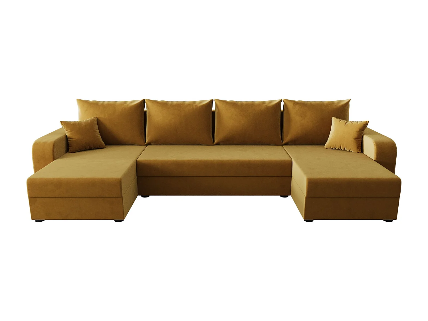 BEDANTE canapé panoramique HEWLET U BIS Itaka 33 mit orange Schlaffunktion canapé en U avec espace de rangement coffre