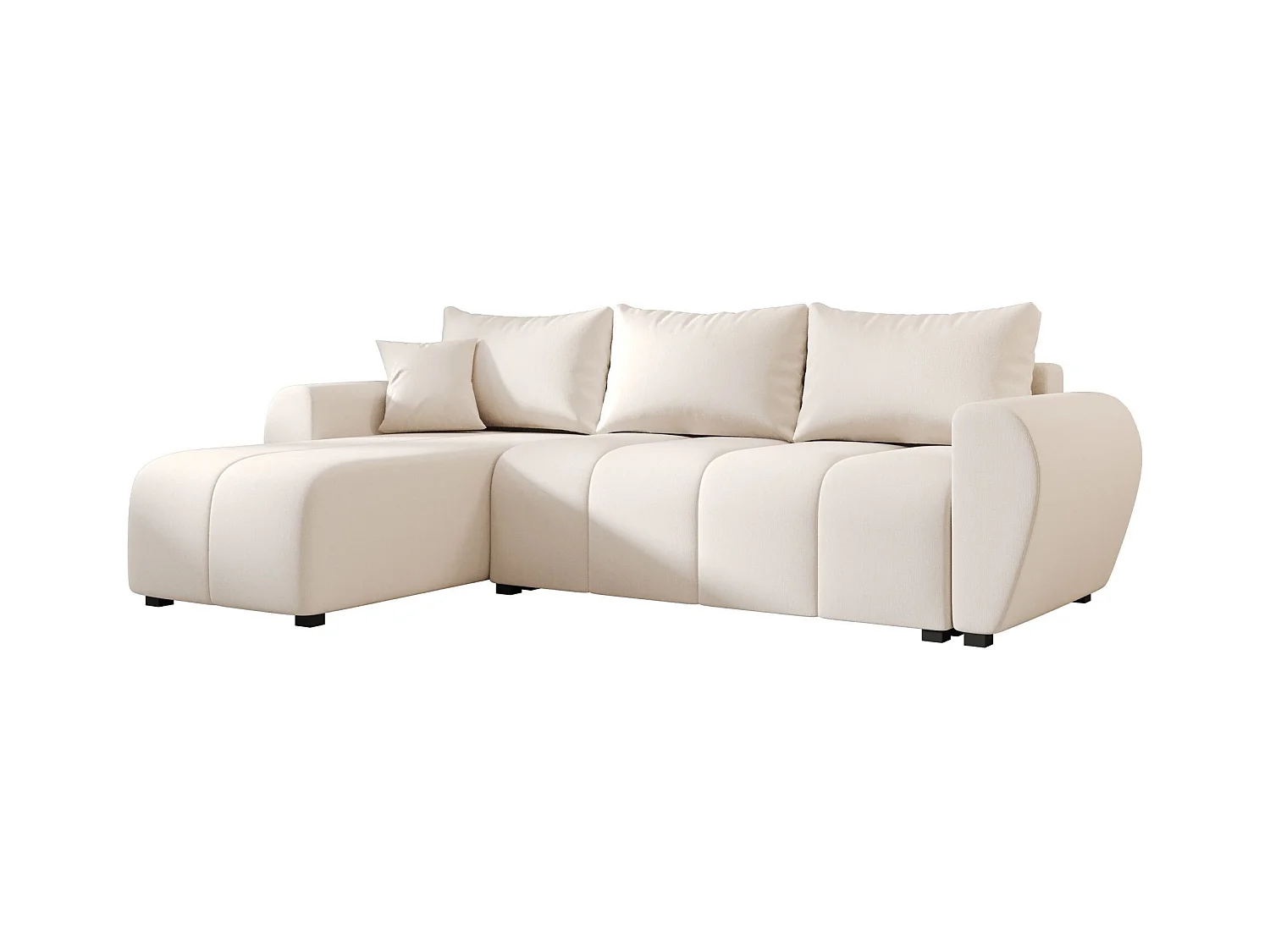 BEDANTE canapé d'angle MOLISA L Cosmic 10 gauche beige avec fonction de couchage canapé en forme de L
