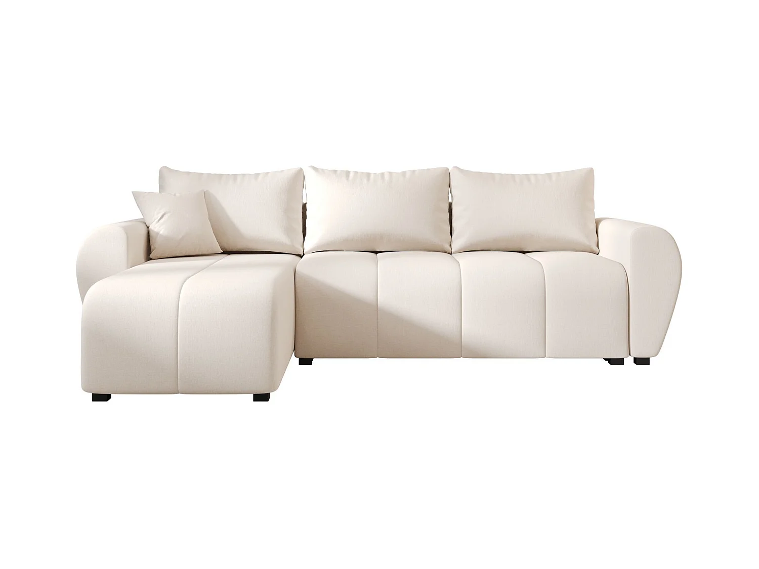 BEDANTE canapé d'angle MOLISA L Cosmic 10 gauche beige avec fonction de couchage canapé en forme de L
