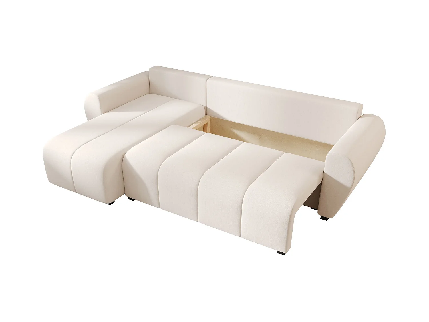 BEDANTE canapé d'angle MOLISA L Cosmic 10 gauche beige avec fonction de couchage canapé en forme de L
