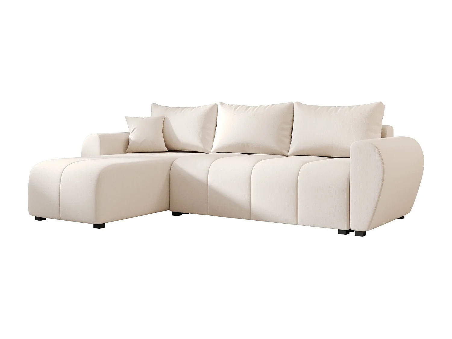 BEDANTE canapé d'angle MOLISA L Cosmic 10 gauche beige avec fonction de couchage canapé en forme de L