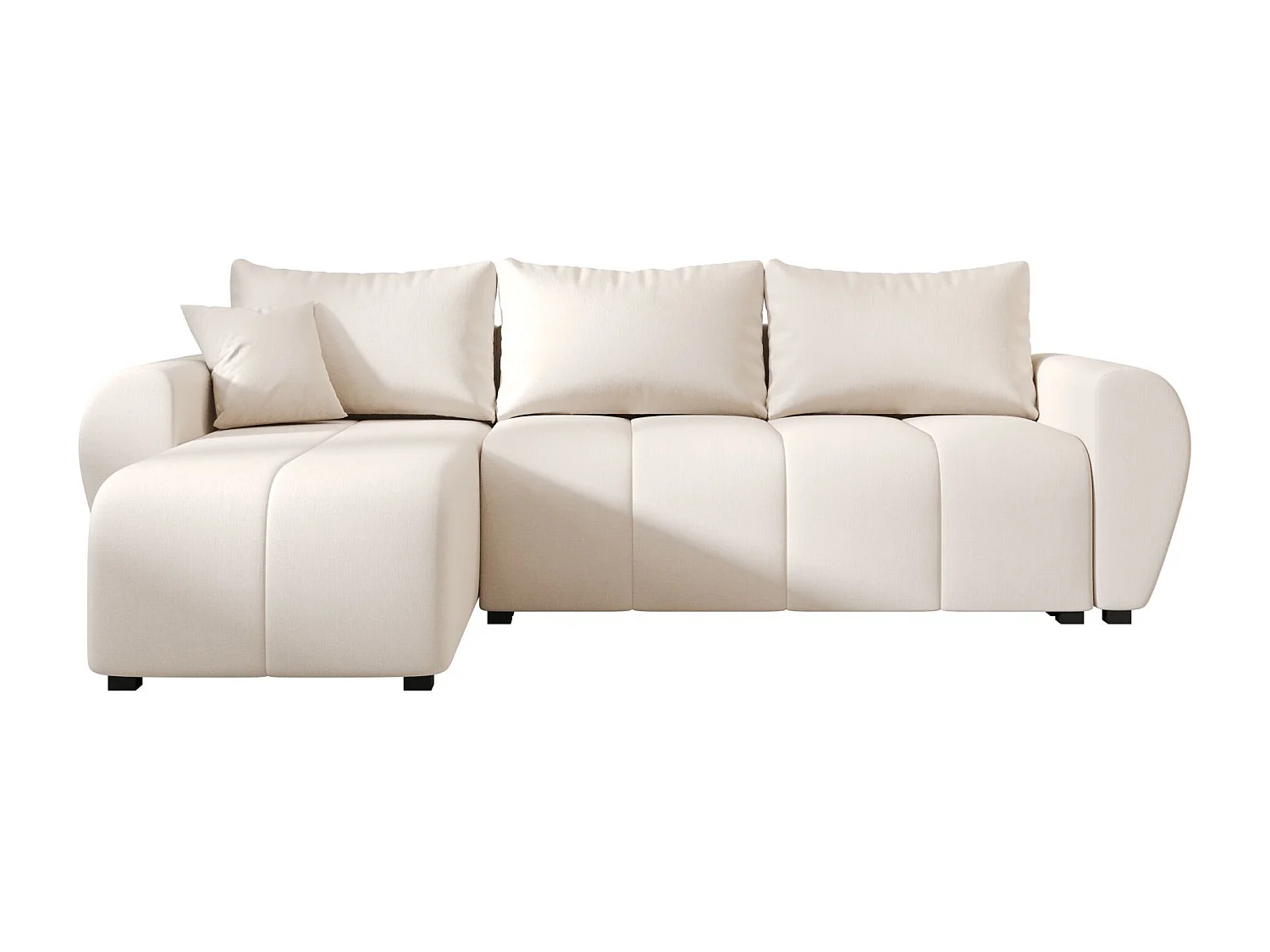 BEDANTE canapé d'angle MOLISA L Cosmic 10 gauche beige avec fonction de couchage canapé en forme de L
