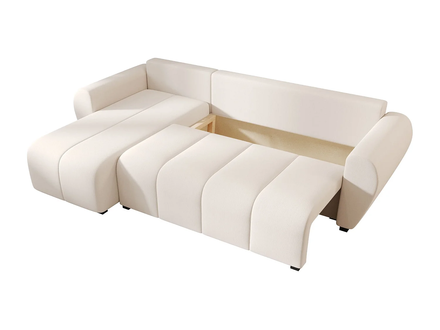 BEDANTE canapé d'angle MOLISA L Cosmic 10 gauche beige avec fonction de couchage canapé en forme de L