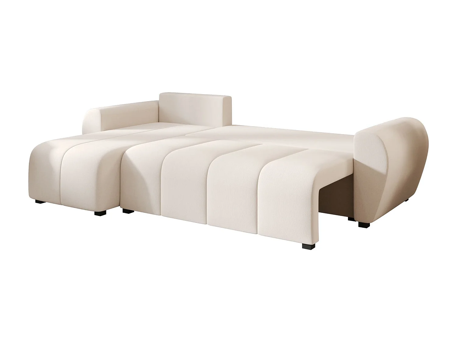 BEDANTE canapé d'angle MOLISA L Cosmic 10 gauche beige avec fonction de couchage canapé en forme de L