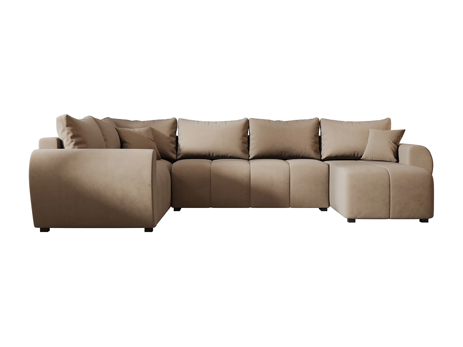 BEDANTE WOHNLANDSCHAFT MOLISA U PLUS Itaka 48 Links Braun mit Schlaffunktion U-Form Sofa mit Stauraum Bettkasten