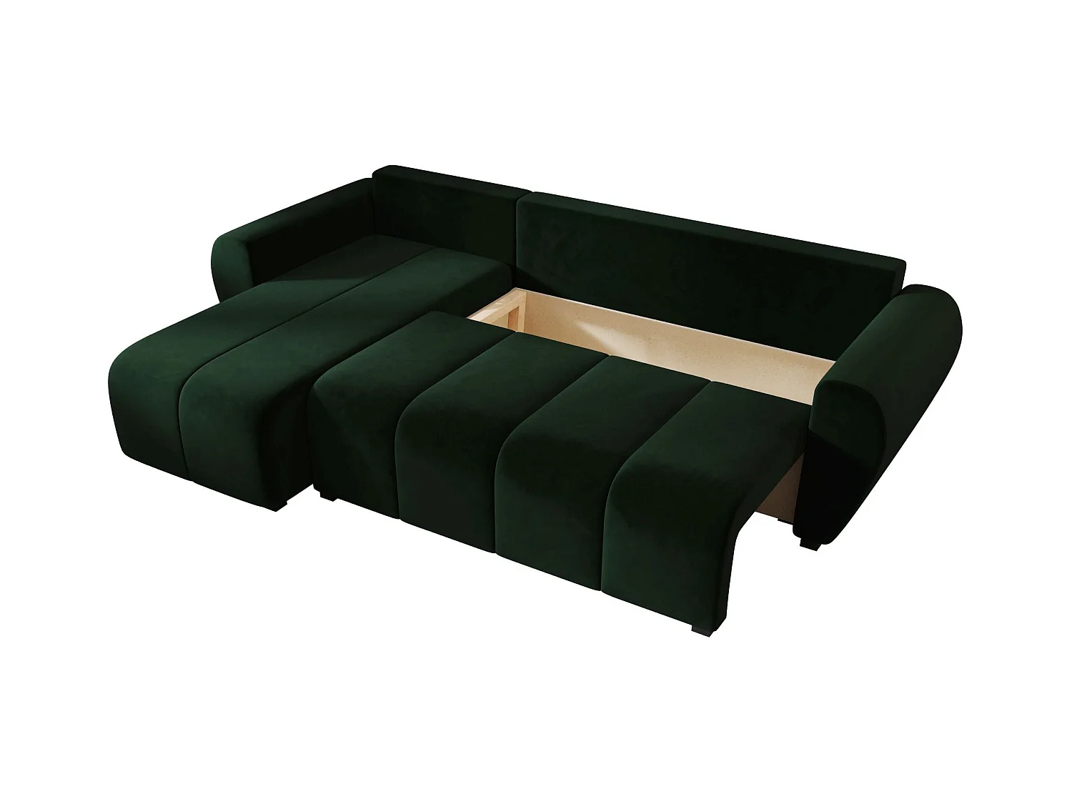 BEDANTE canapé d'angle MOLISA L Itaka 10 gauche Dunkelgrün avec fonction de couchage canapé en forme de L