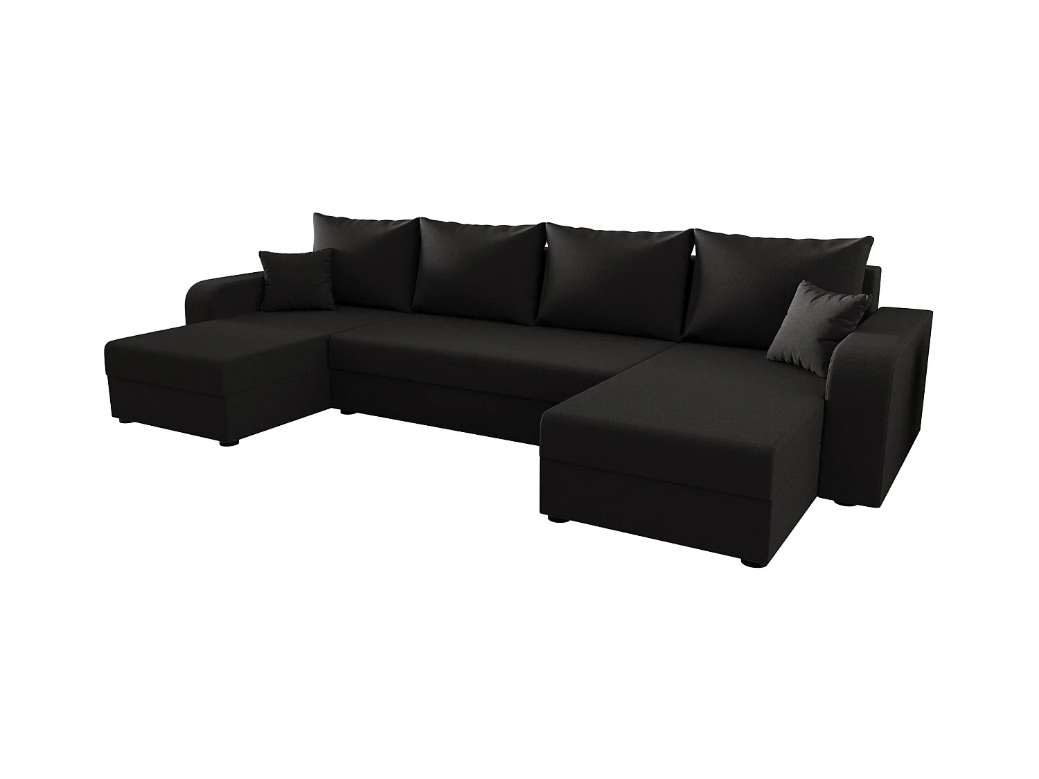 BEDANTE canapé panoramique HEWLET U BIS Sawana 05 gris avec fonction de couchage canapé en U avec espace de rangement coffre