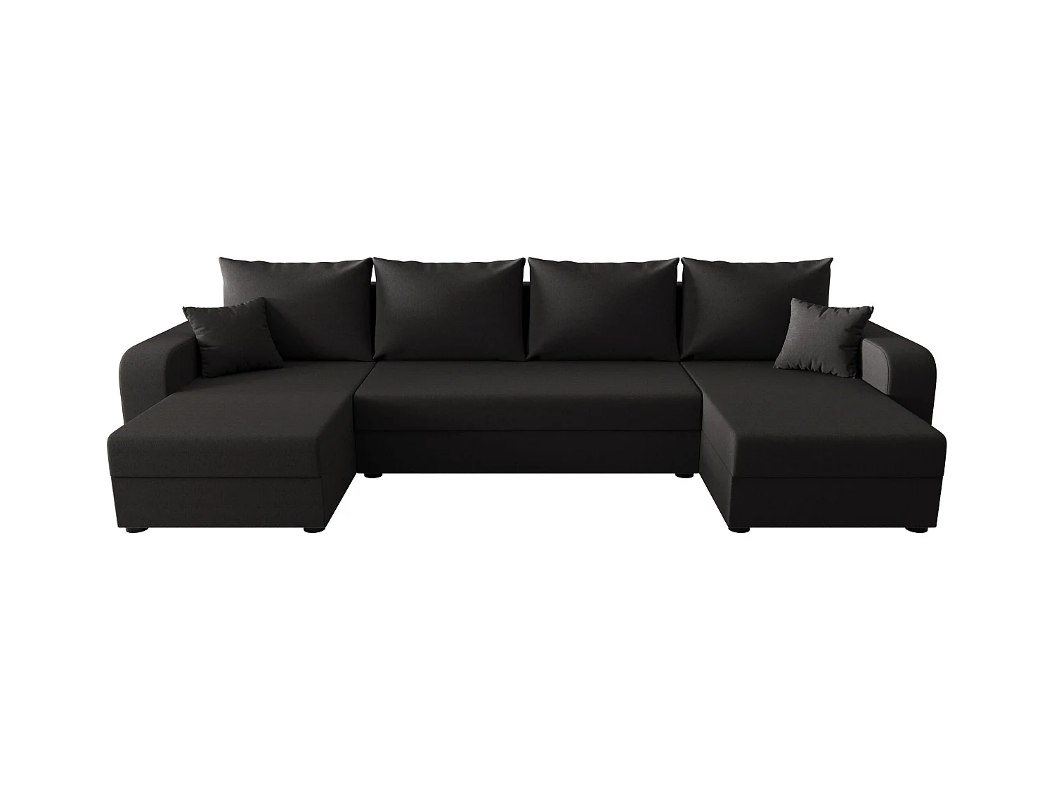 BEDANTE canapé panoramique HEWLET U BIS Sawana 05 gris avec fonction de couchage canapé en U avec espace de rangement coffre