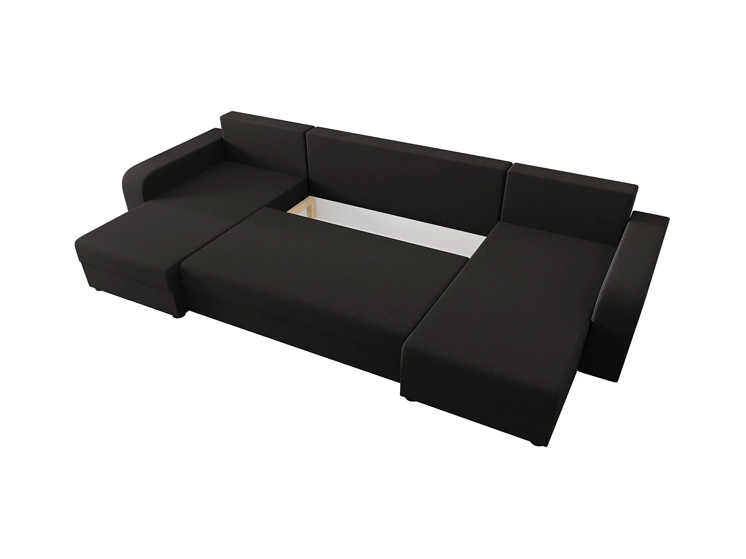 BEDANTE canapé panoramique HEWLET U BIS Sawana 05 gris avec fonction de couchage canapé en U avec espace de rangement coffre