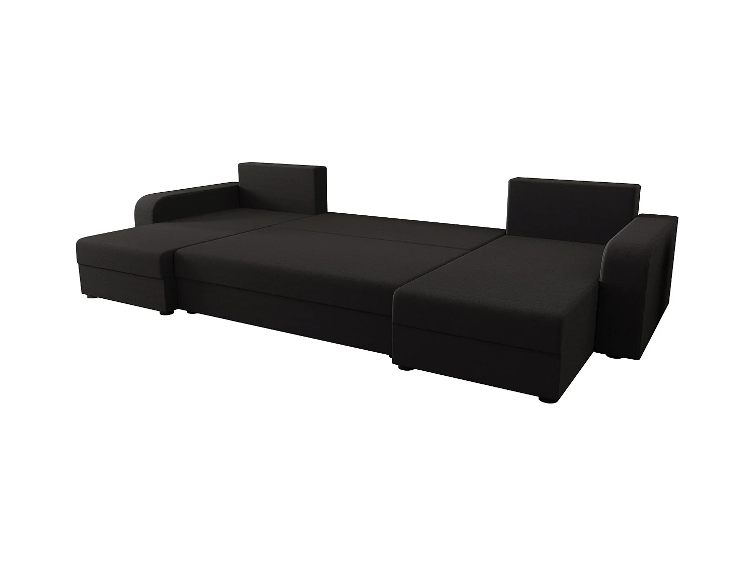 BEDANTE canapé panoramique HEWLET U BIS Sawana 05 gris avec fonction de couchage canapé en U avec espace de rangement coffre