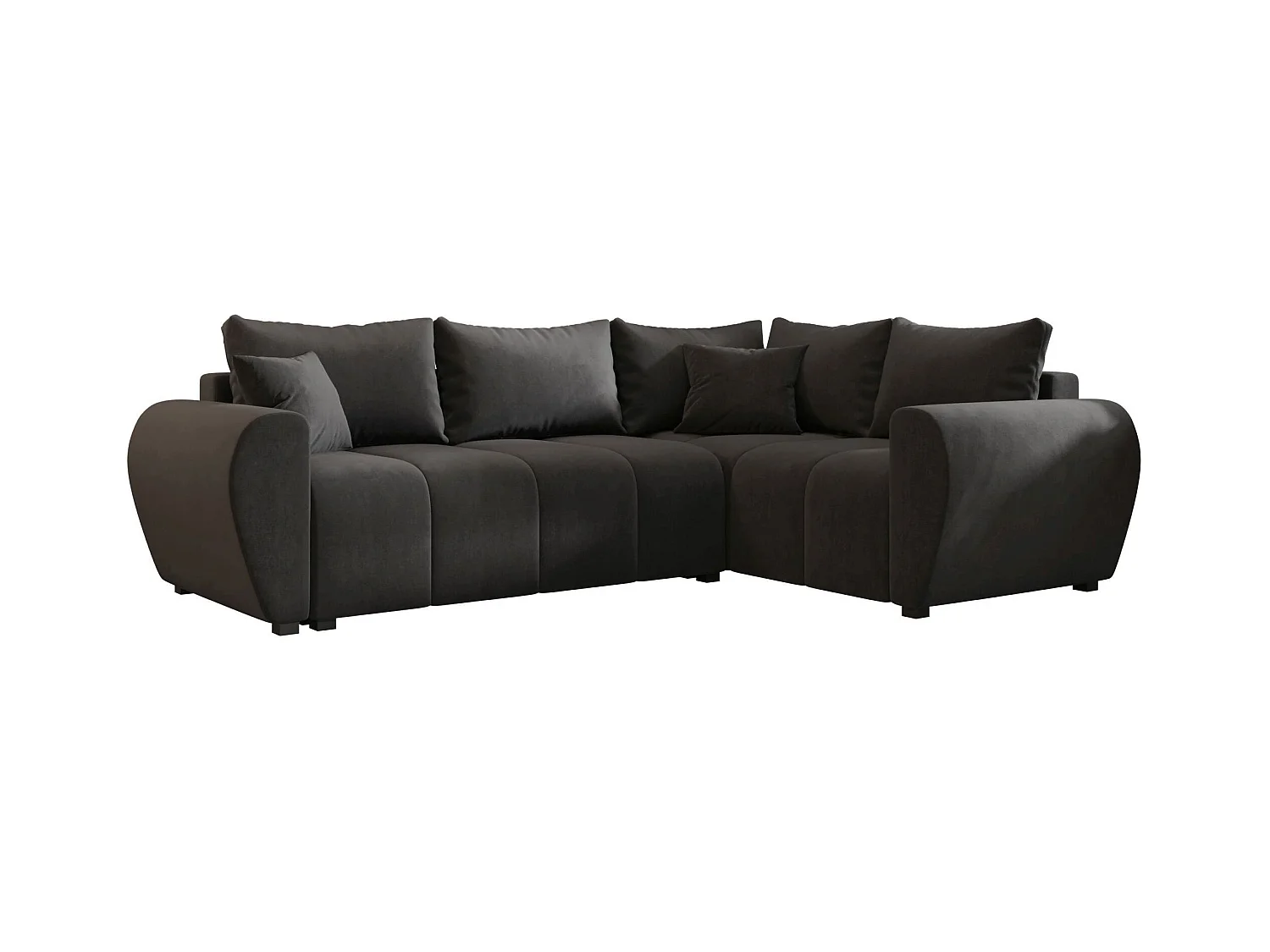 BEDANTE canapé d’angle MOLISA L PLUS Itaka 27 droit gris foncé avec fonction de couchage canapé en forme de L