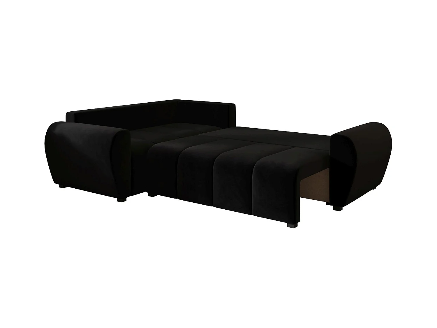 BEDANTE canapé d’angle MOLISA L PLUS Itaka 15 gauche noir avec fonction de couchage canapé en forme de L