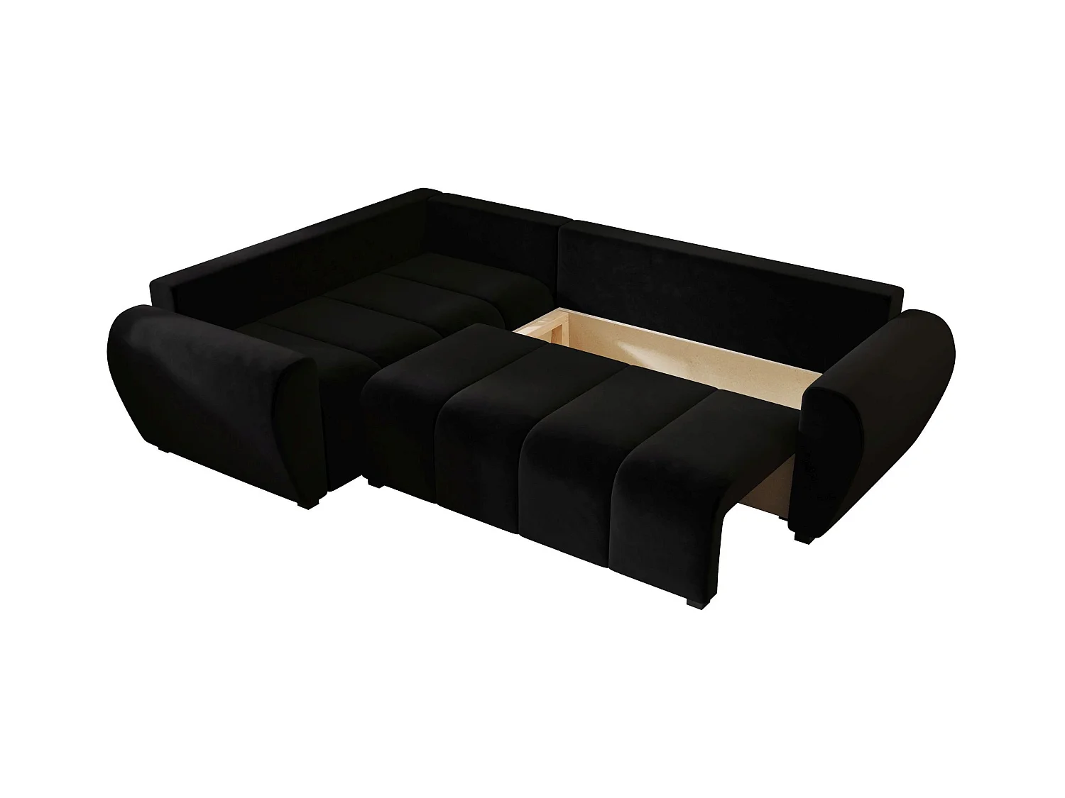 BEDANTE canapé d’angle MOLISA L PLUS Itaka 15 gauche noir avec fonction de couchage canapé en forme de L