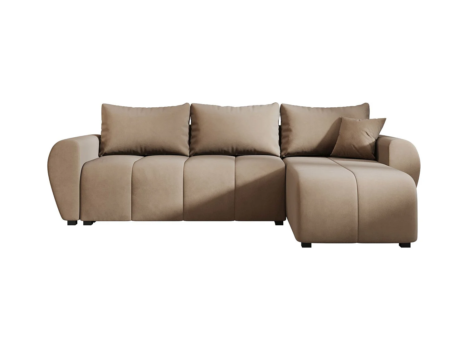 BEDANTE canapé d'angle MOLISA L Itaka 48 droite marron avec fonction de couchage canapé en forme de L