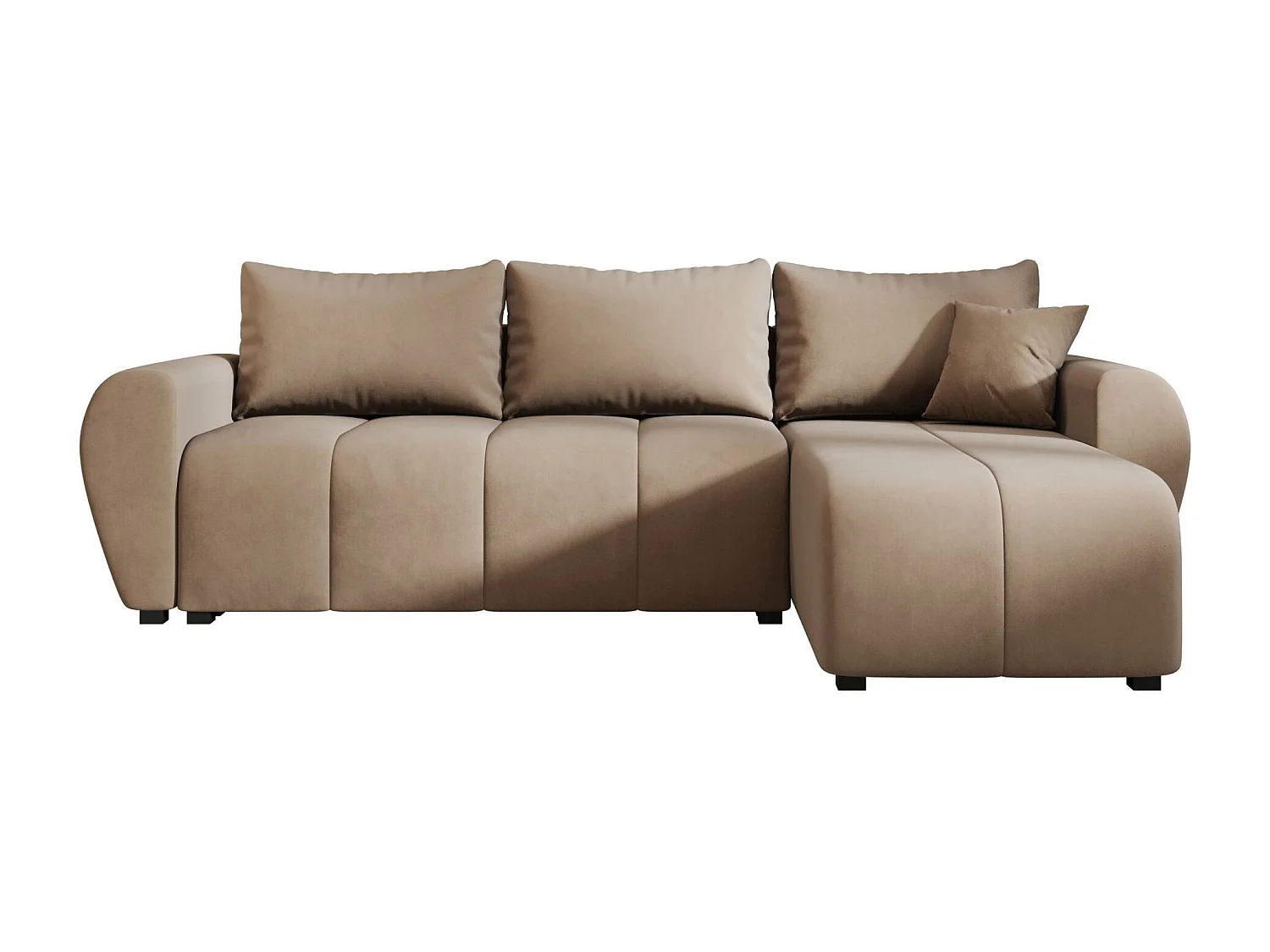 BEDANTE canapé d'angle MOLISA L Itaka 48 droite marron avec fonction de couchage canapé en forme de L