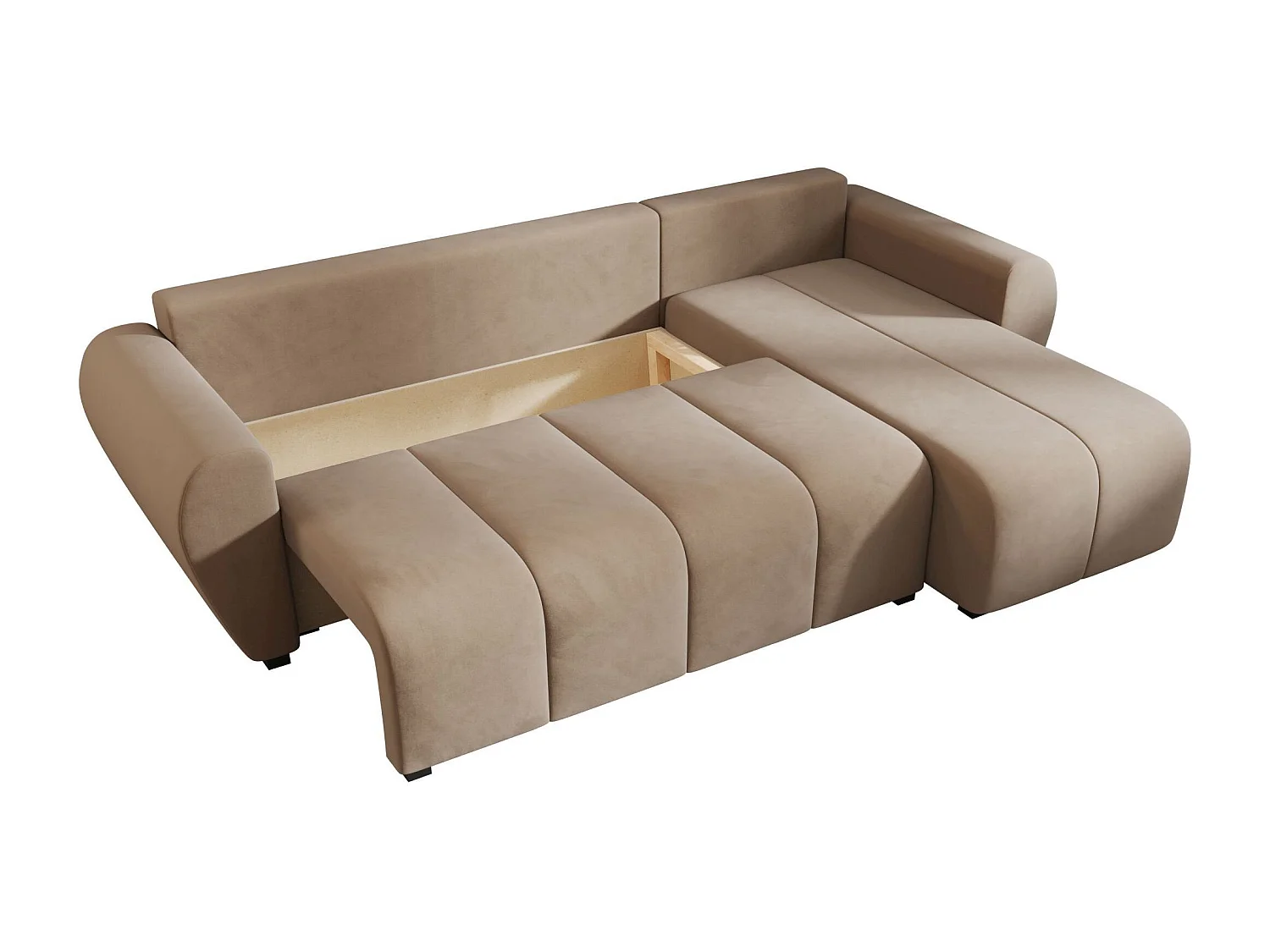 BEDANTE canapé d'angle MOLISA L Itaka 48 droite marron avec fonction de couchage canapé en forme de L