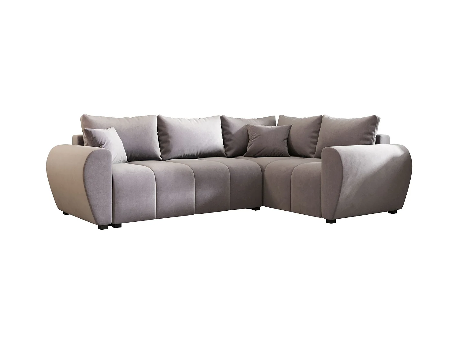 BEDANTE canapé d’angle MOLISA L PLUS Itaka 50 droit gris avec fonction de couchage canapé en forme de L