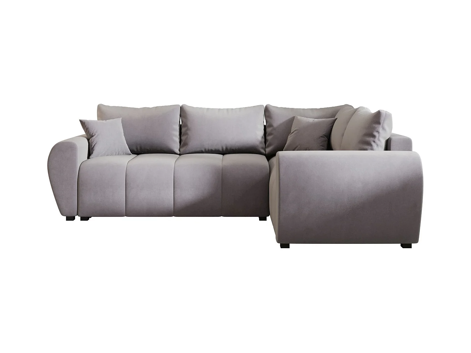 BEDANTE canapé d’angle MOLISA L PLUS Itaka 50 droit gris avec fonction de couchage canapé en forme de L