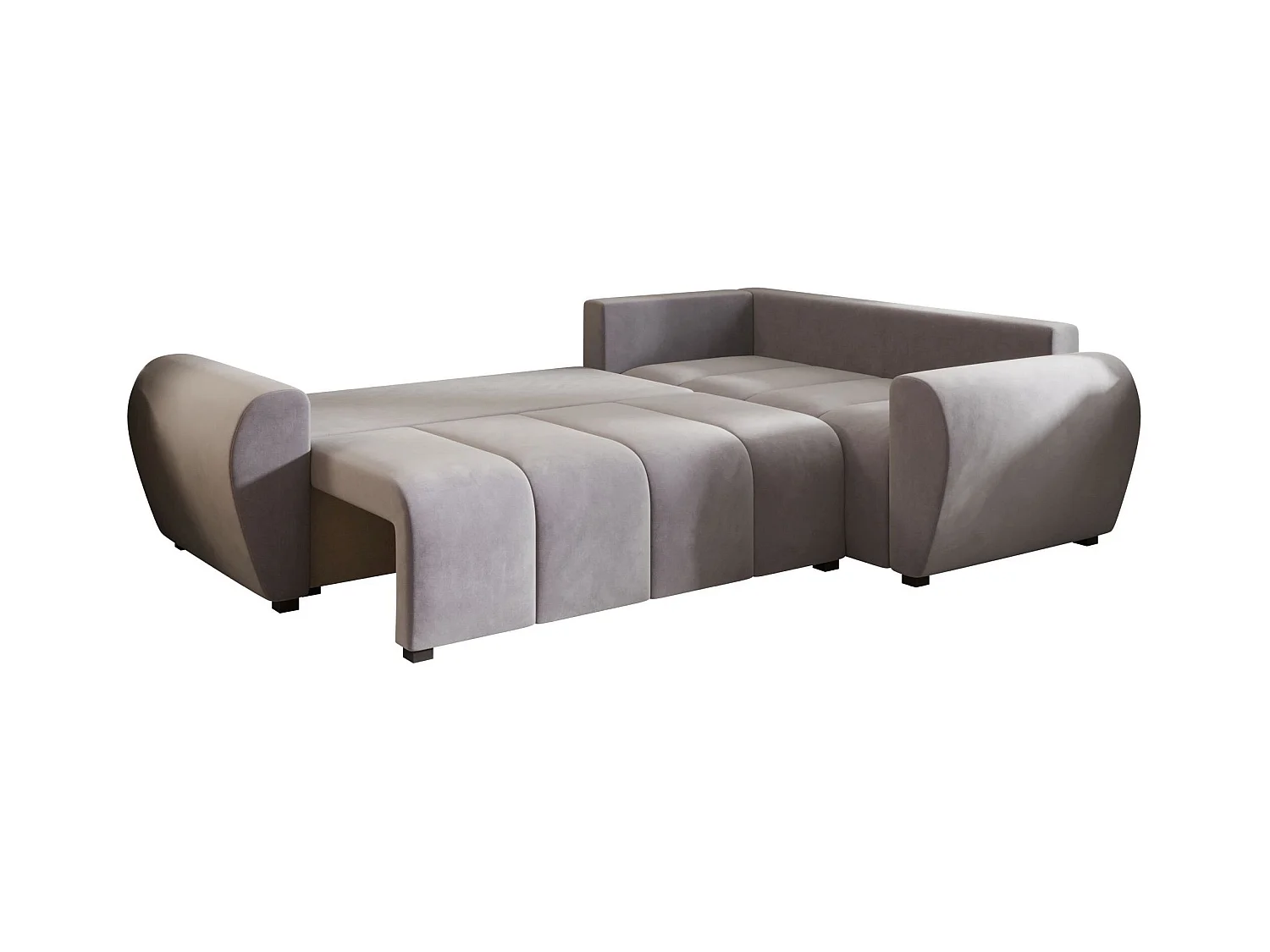 BEDANTE canapé d’angle MOLISA L PLUS Itaka 50 droit gris avec fonction de couchage canapé en forme de L