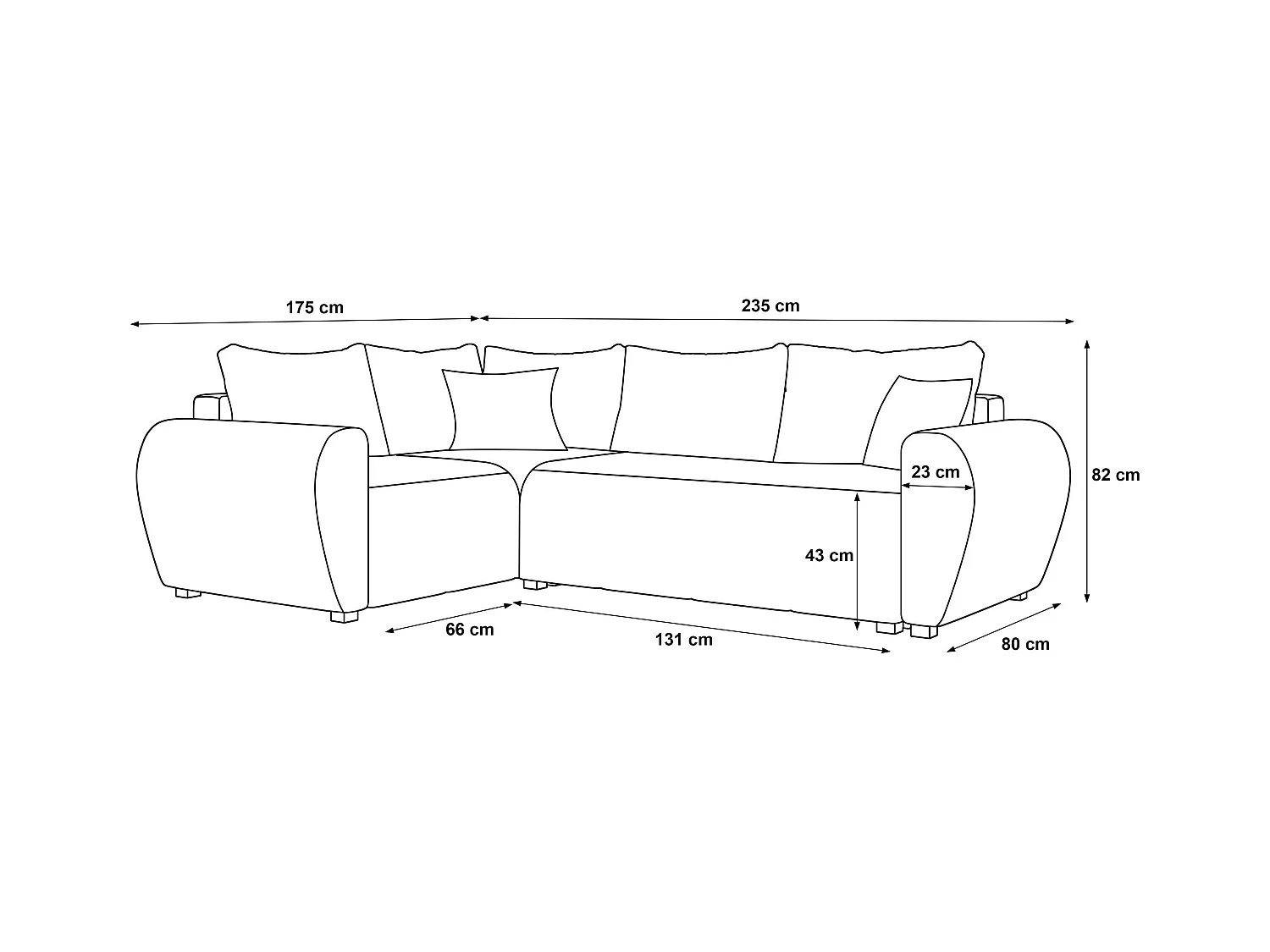 BEDANTE canapé d’angle MOLISA L PLUS Itaka 50 droit gris avec fonction de couchage canapé en forme de L