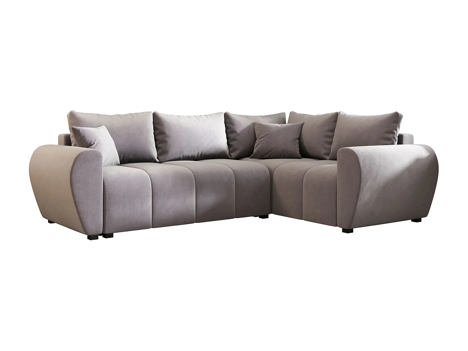 BEDANTE ECKSOFA MOLISA L PLUS Itaka 50 Rechts Grau mit Schlaffunktion L-Form Sofa mit Stauraum Bettkasten Wohnzimmersofa Couch Sofa Bettsofa Bettkasten Bettcouch