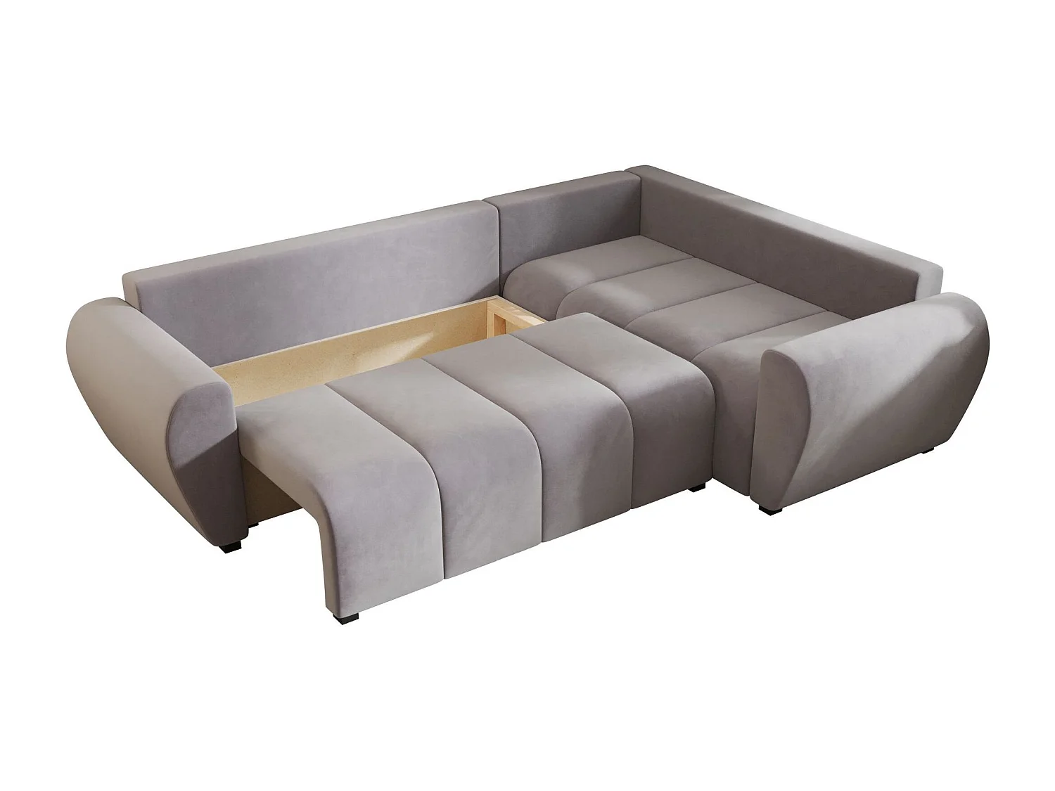 BEDANTE ECKSOFA MOLISA L PLUS Itaka 50 Rechts Grau mit Schlaffunktion L-Form Sofa mit Stauraum Bettkasten Wohnzimmersofa Couch Sofa Bettsofa Bettkasten Bettcouch