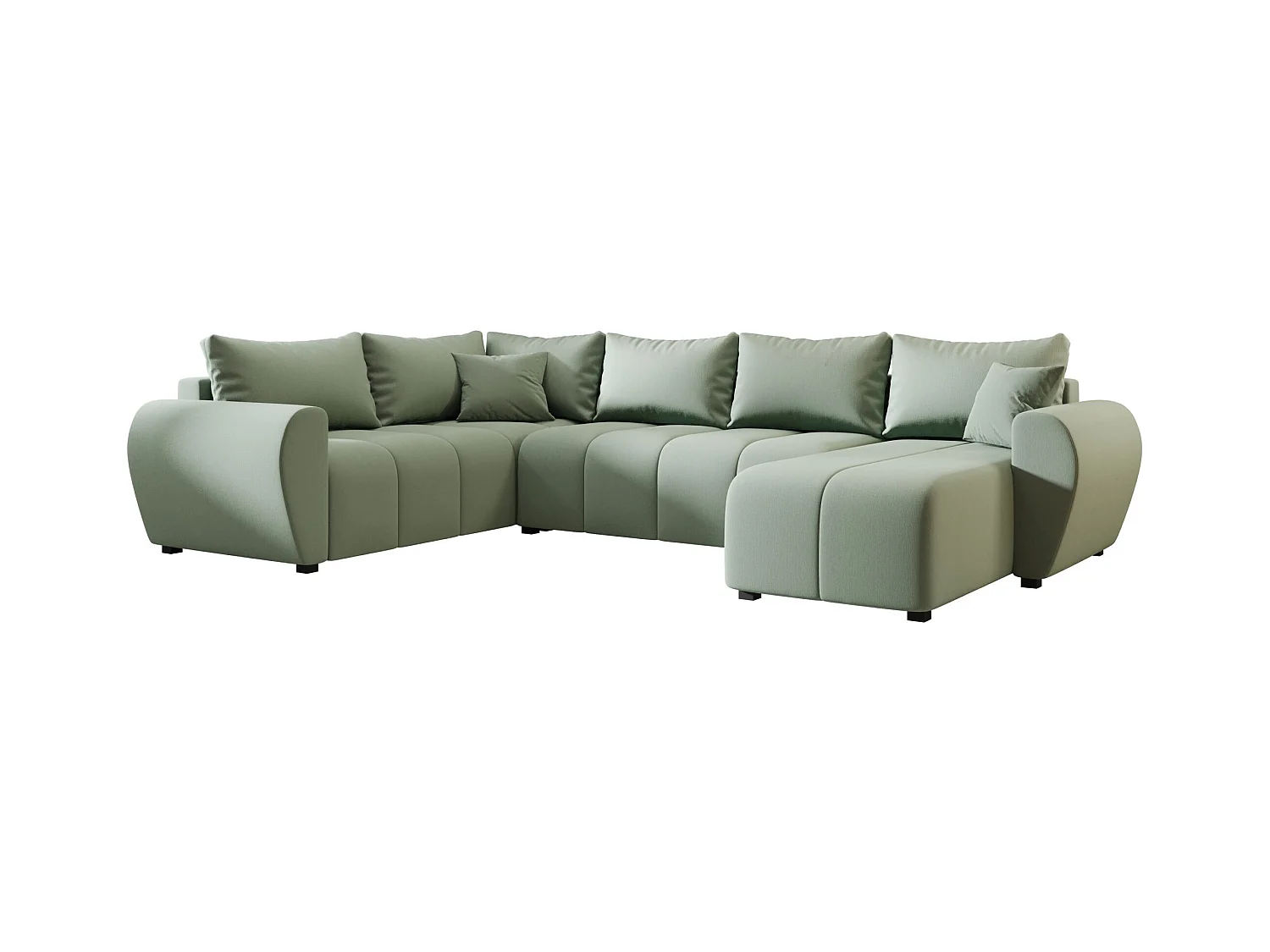 BEDANTE canapé panoramique MOLISA U PLUS Cosmic 16 gauche Hellgrün avec fonction de couchage canapé en forme de U