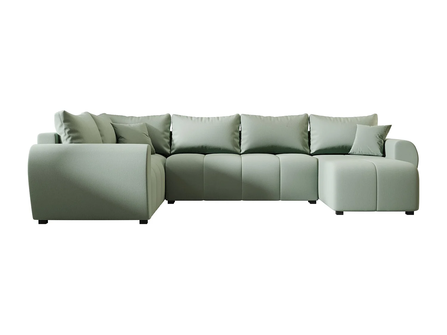 BEDANTE canapé panoramique MOLISA U PLUS Cosmic 16 gauche Hellgrün avec fonction de couchage canapé en forme de U