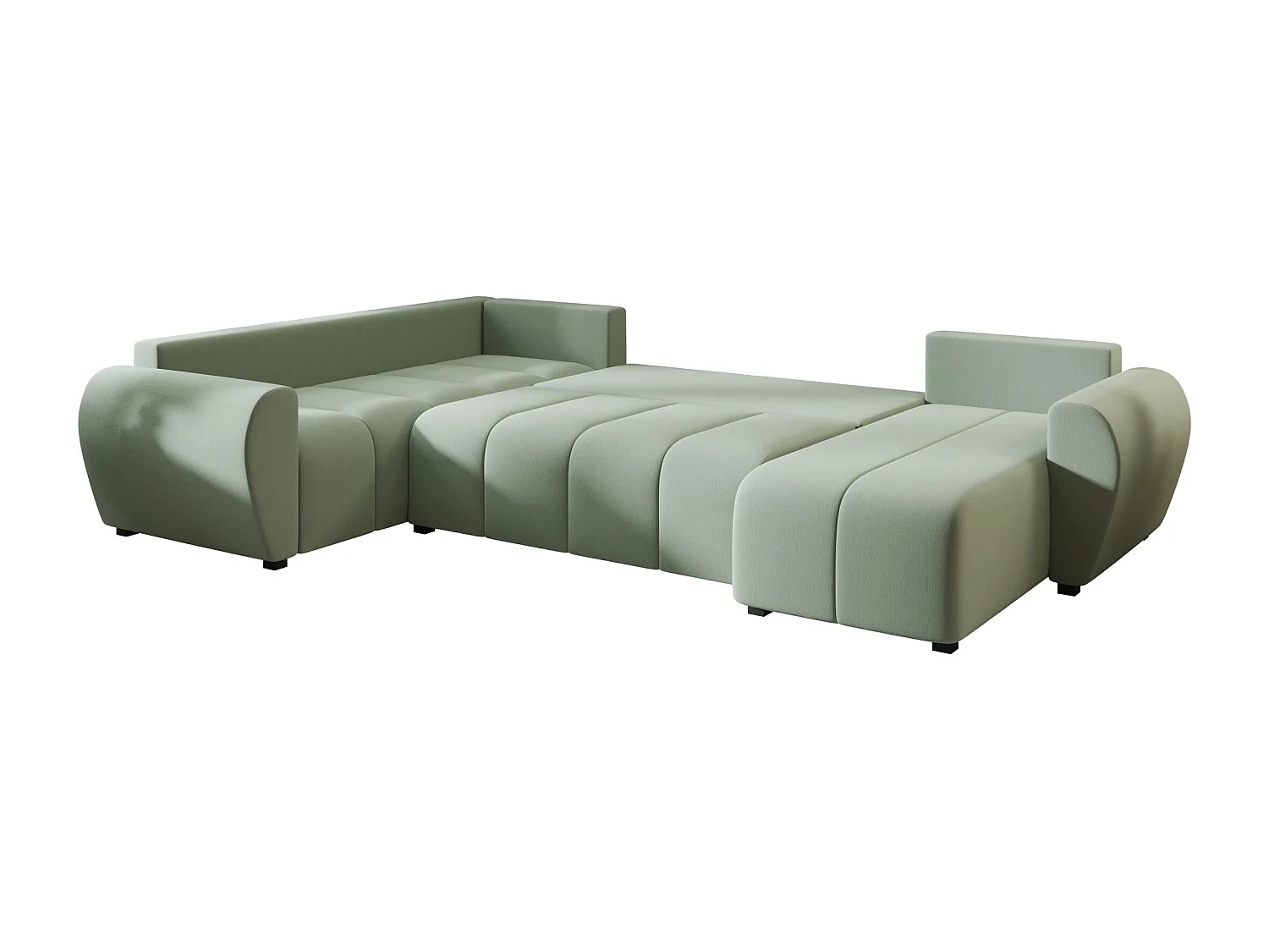 BEDANTE canapé panoramique MOLISA U PLUS Cosmic 16 gauche Hellgrün avec fonction de couchage canapé en forme de U