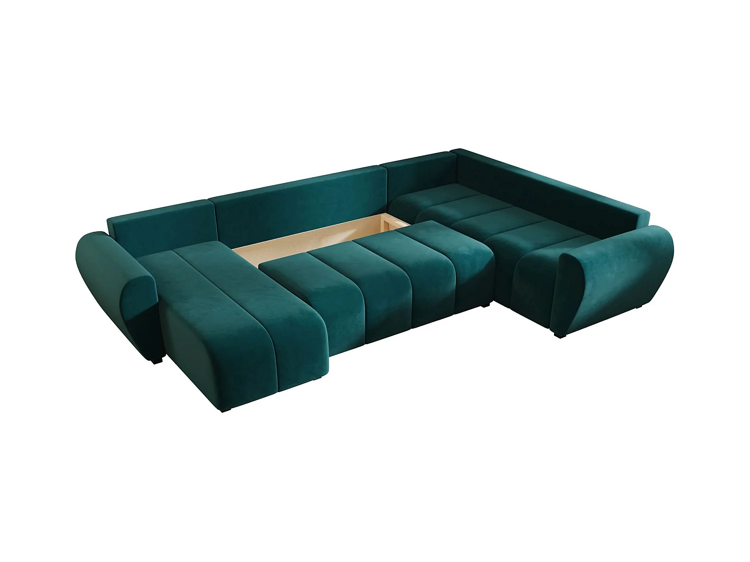 BEDANTE canapé panoramique MOLISA U PLUS Itaka 39 droit turquoise avec fonction de couchage canapé en forme de U