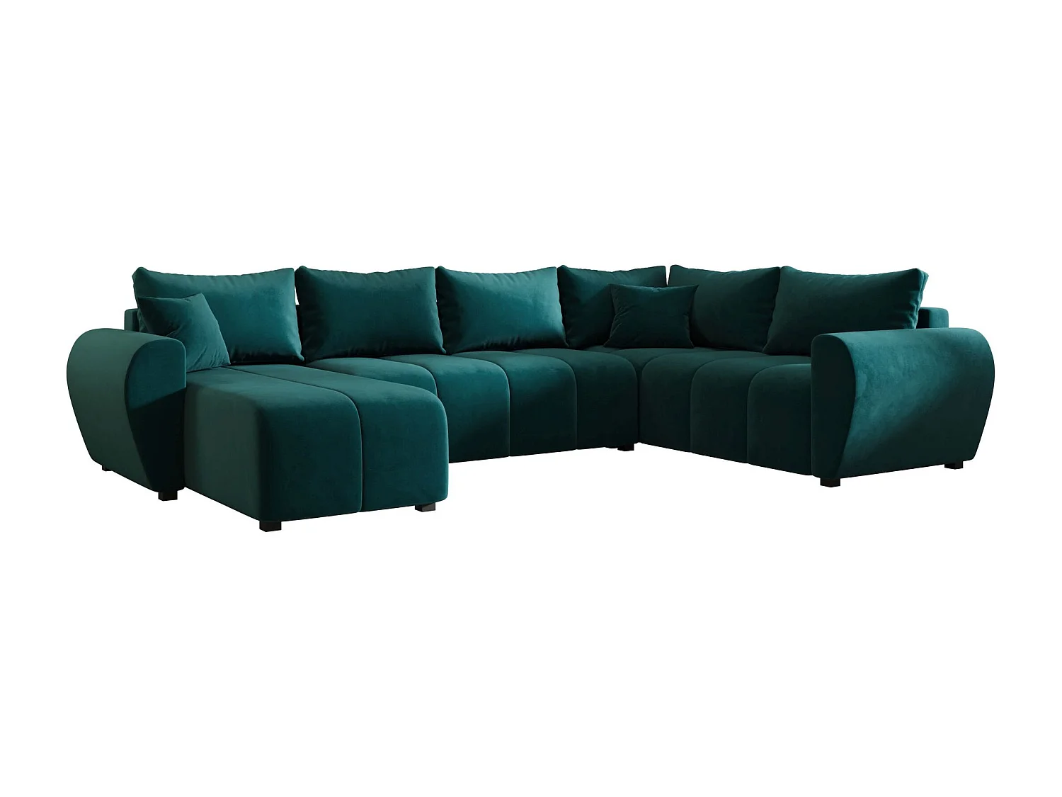 BEDANTE canapé panoramique MOLISA U PLUS Itaka 39 droit turquoise avec fonction de couchage canapé en forme de U