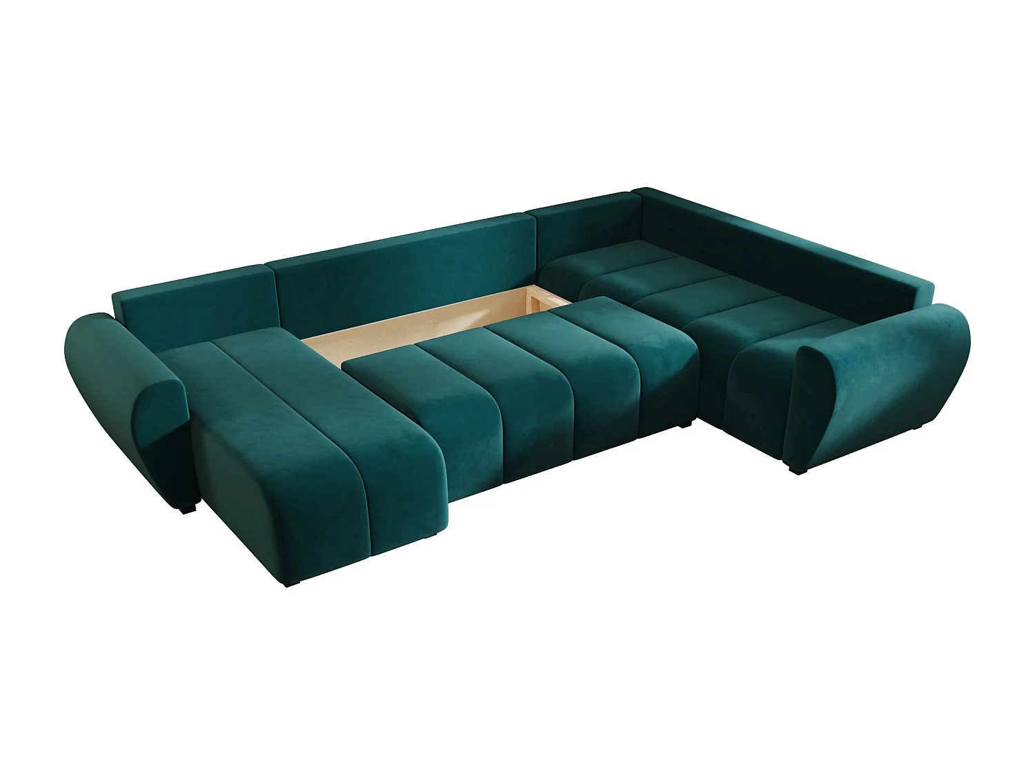 BEDANTE canapé panoramique MOLISA U PLUS Itaka 39 droit turquoise avec fonction de couchage canapé en forme de U