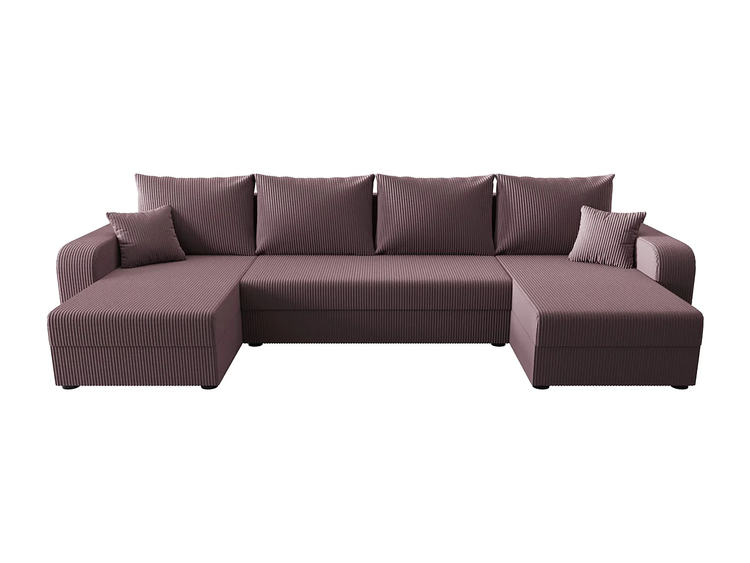 BEDANTE canapé panoramique HEWLET U BIS Zoom 17 rose foncé avec fonction de couchage canapé en U avec espace de rangement coffre