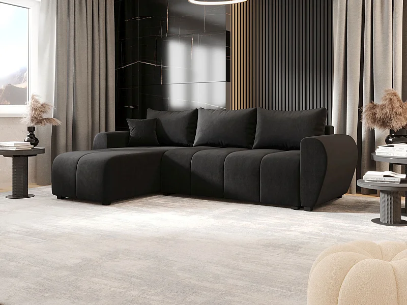 BEDANTE ECKSOFA MOLISA L Itaka 27 Links Grau mit Schlaffunktion L-Form Sofa mit Stauraum Bettkasten Wohnzimmersofa Couch Sofa Bettsofa Bettkasten Bettcouch