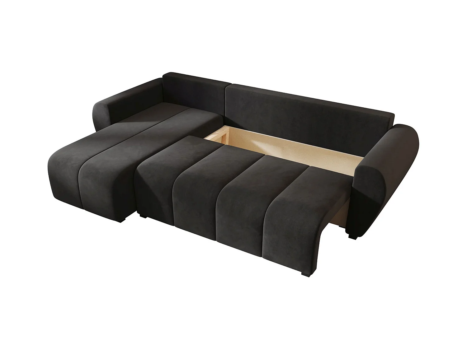 BEDANTE canapé d'angle MOLISA L Itaka 27 gauche gris avec fonction de couchage canapé en forme de L