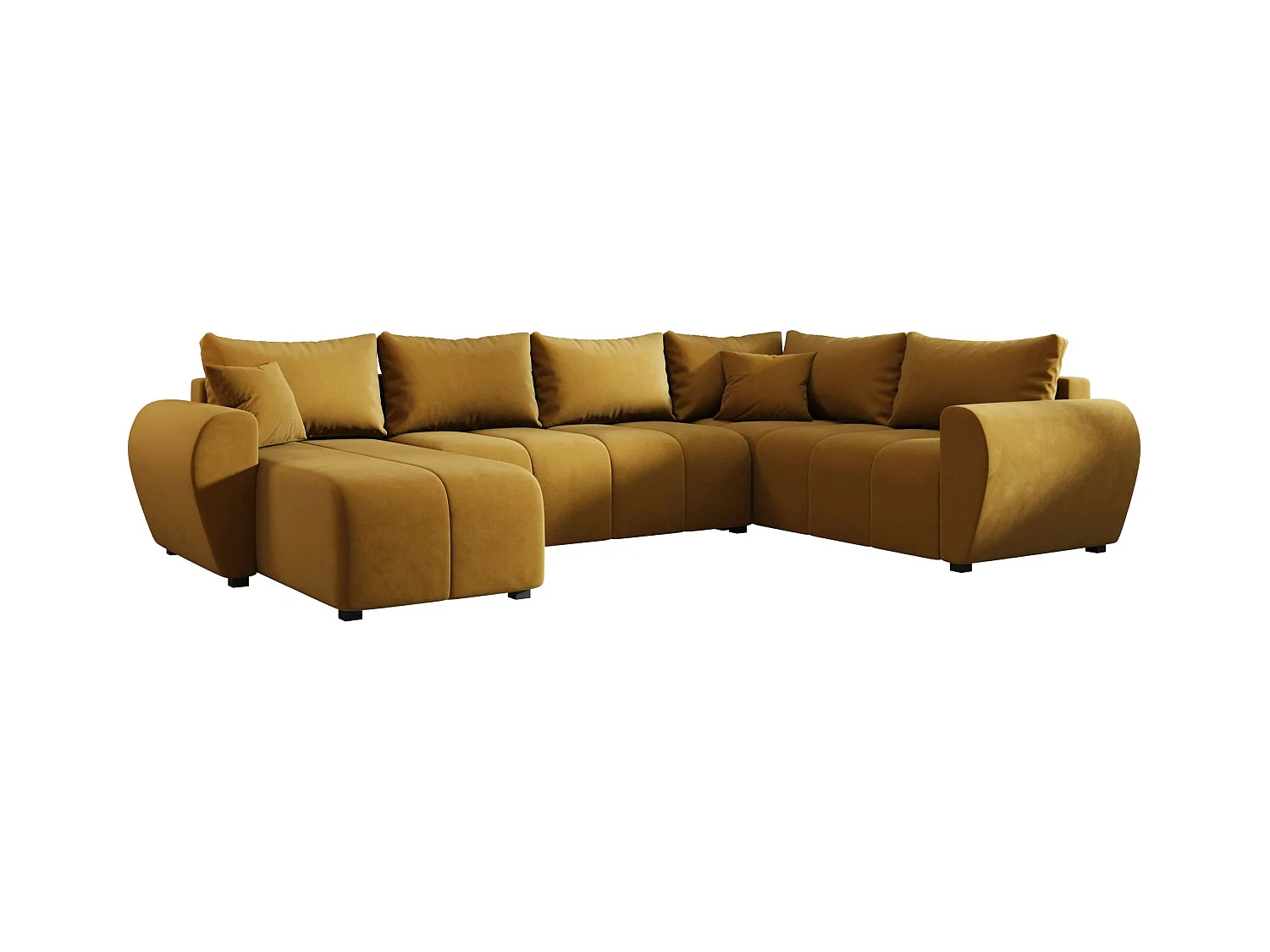 BEDANTE canapé panoramique MOLISA U PLUS Itaka 33 droit orange avec fonction de couchage canapé en forme de U