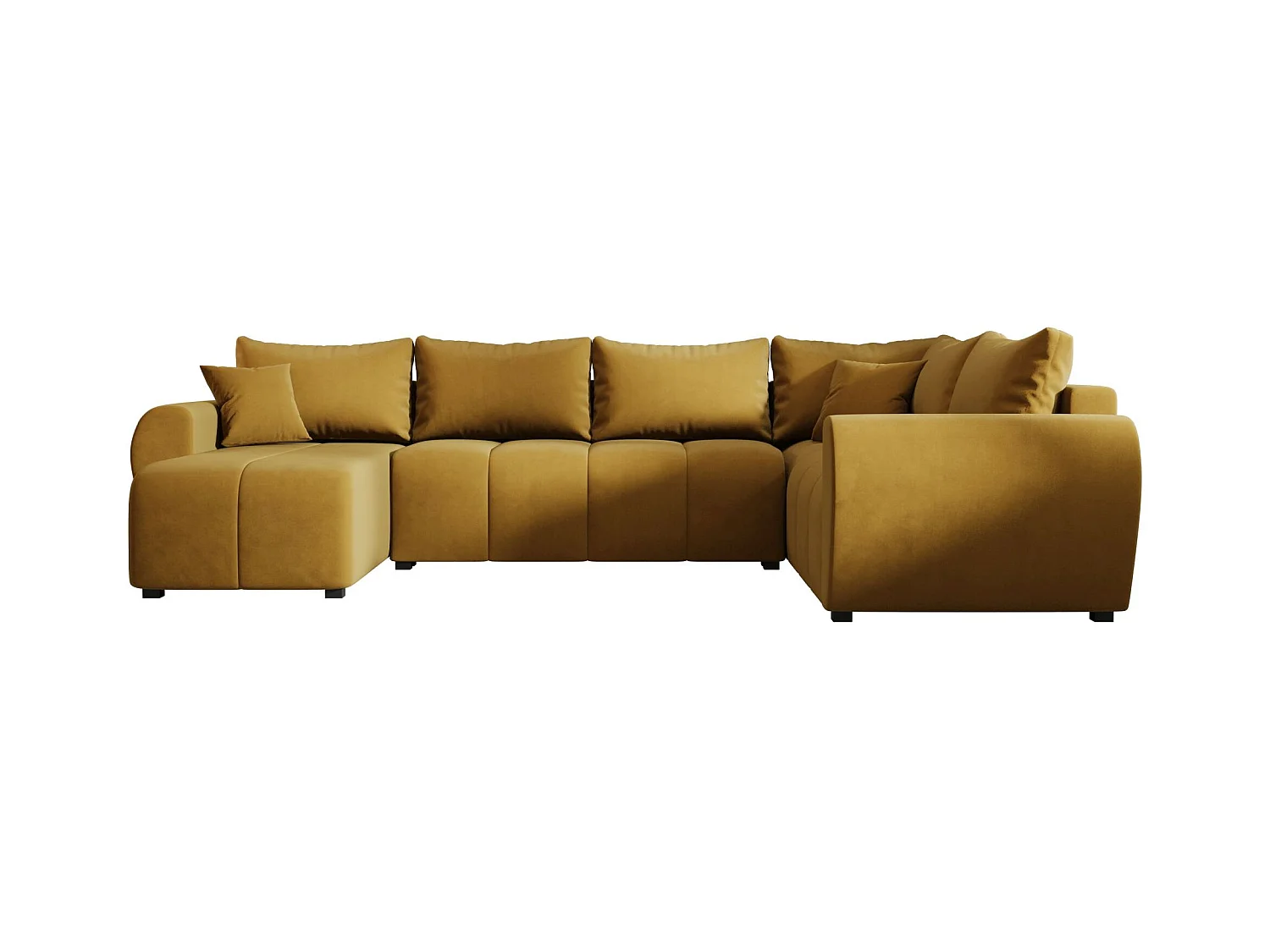 BEDANTE canapé panoramique MOLISA U PLUS Itaka 33 droit orange avec fonction de couchage canapé en forme de U