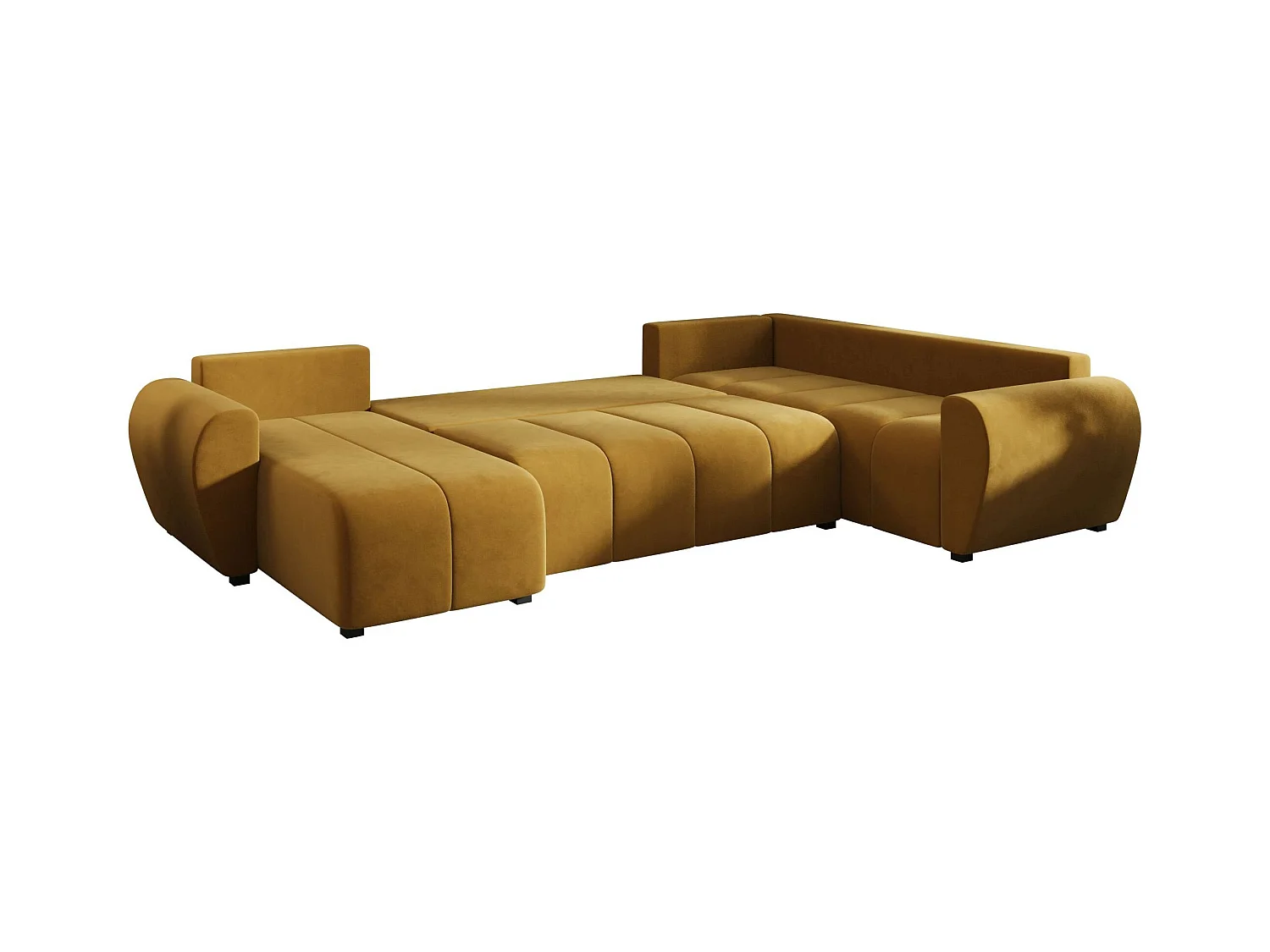 BEDANTE canapé panoramique MOLISA U PLUS Itaka 33 droit orange avec fonction de couchage canapé en forme de U