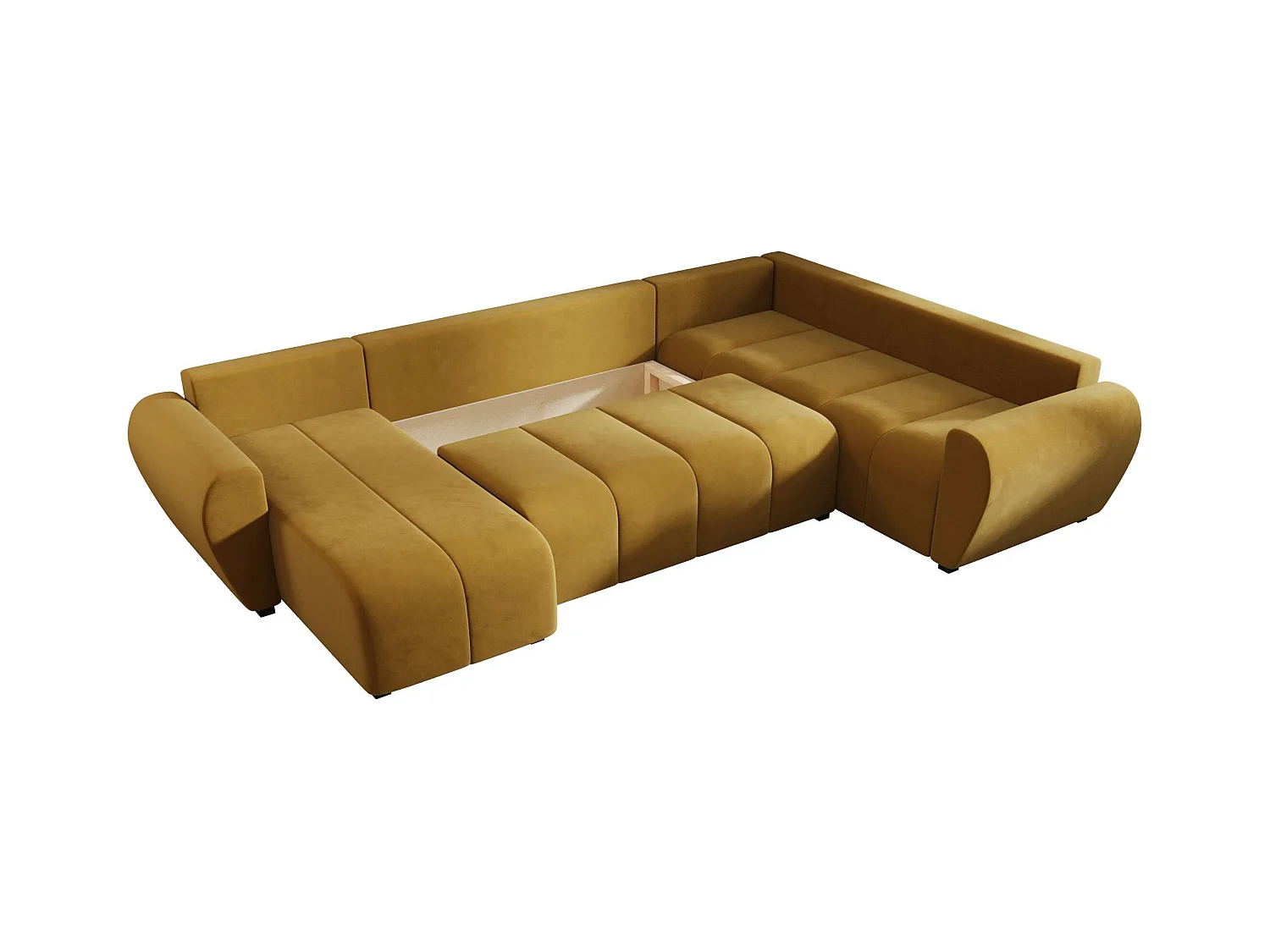 BEDANTE canapé panoramique MOLISA U PLUS Itaka 33 droit orange avec fonction de couchage canapé en forme de U