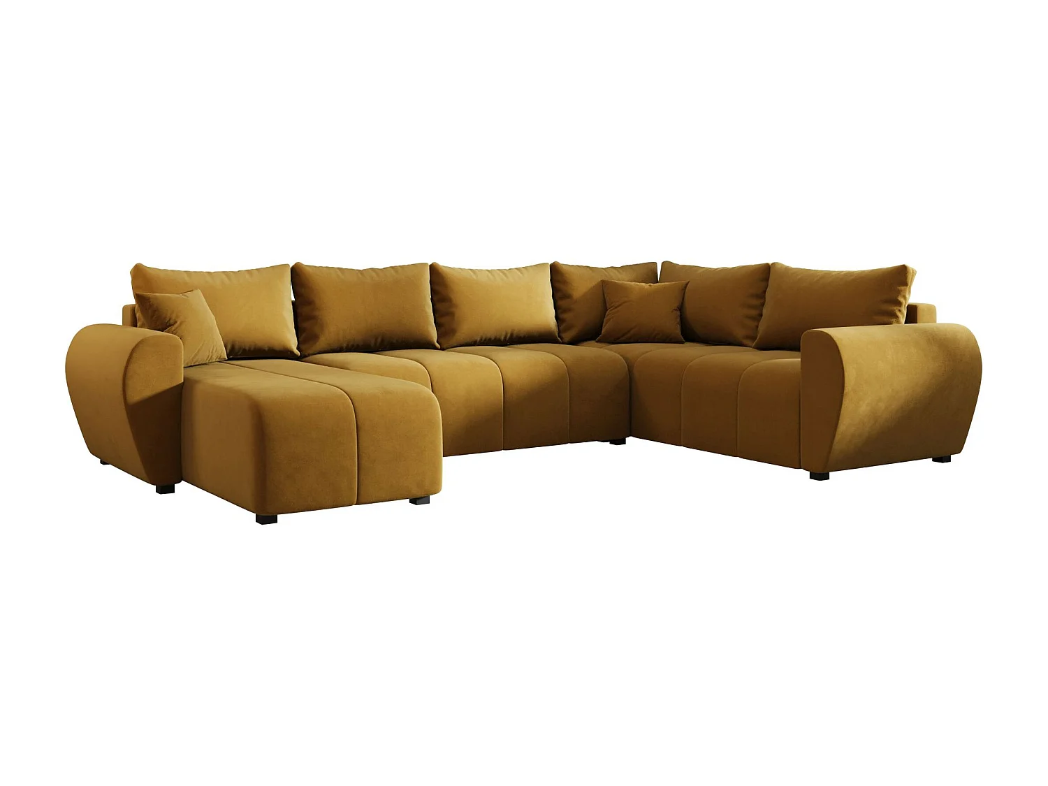 BEDANTE canapé panoramique MOLISA U PLUS Itaka 33 droit orange avec fonction de couchage canapé en forme de U