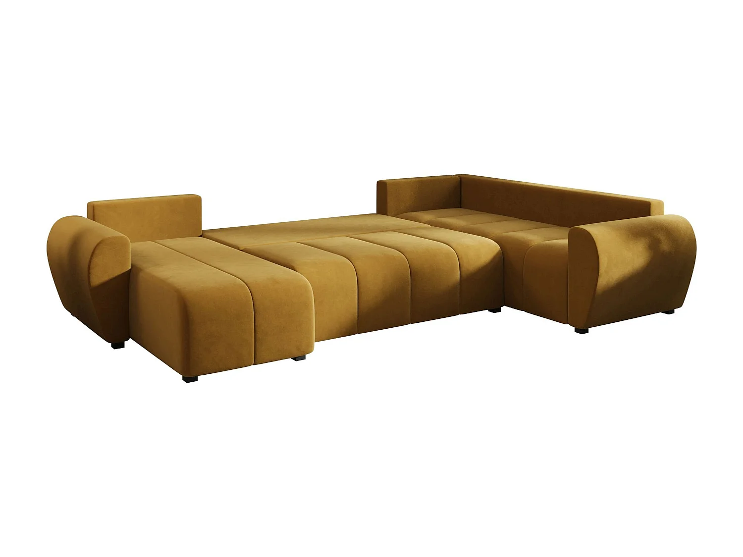 BEDANTE canapé panoramique MOLISA U PLUS Itaka 33 droit orange avec fonction de couchage canapé en forme de U