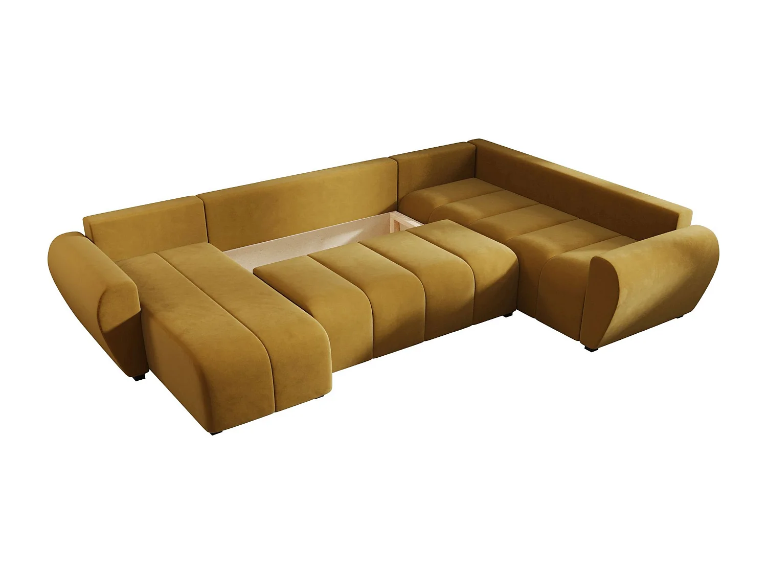 BEDANTE canapé panoramique MOLISA U PLUS Itaka 33 droit orange avec fonction de couchage canapé en forme de U