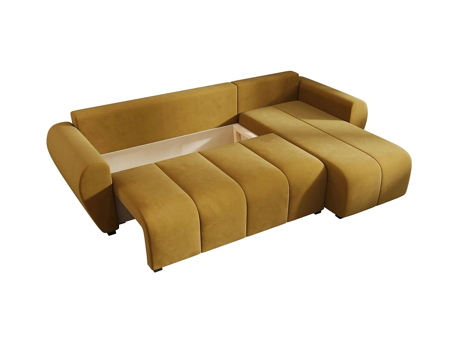 BEDANTE canapé d'angle MOLISA L Itaka 33 droite Orange avec fonction de couchage canapé en forme de L