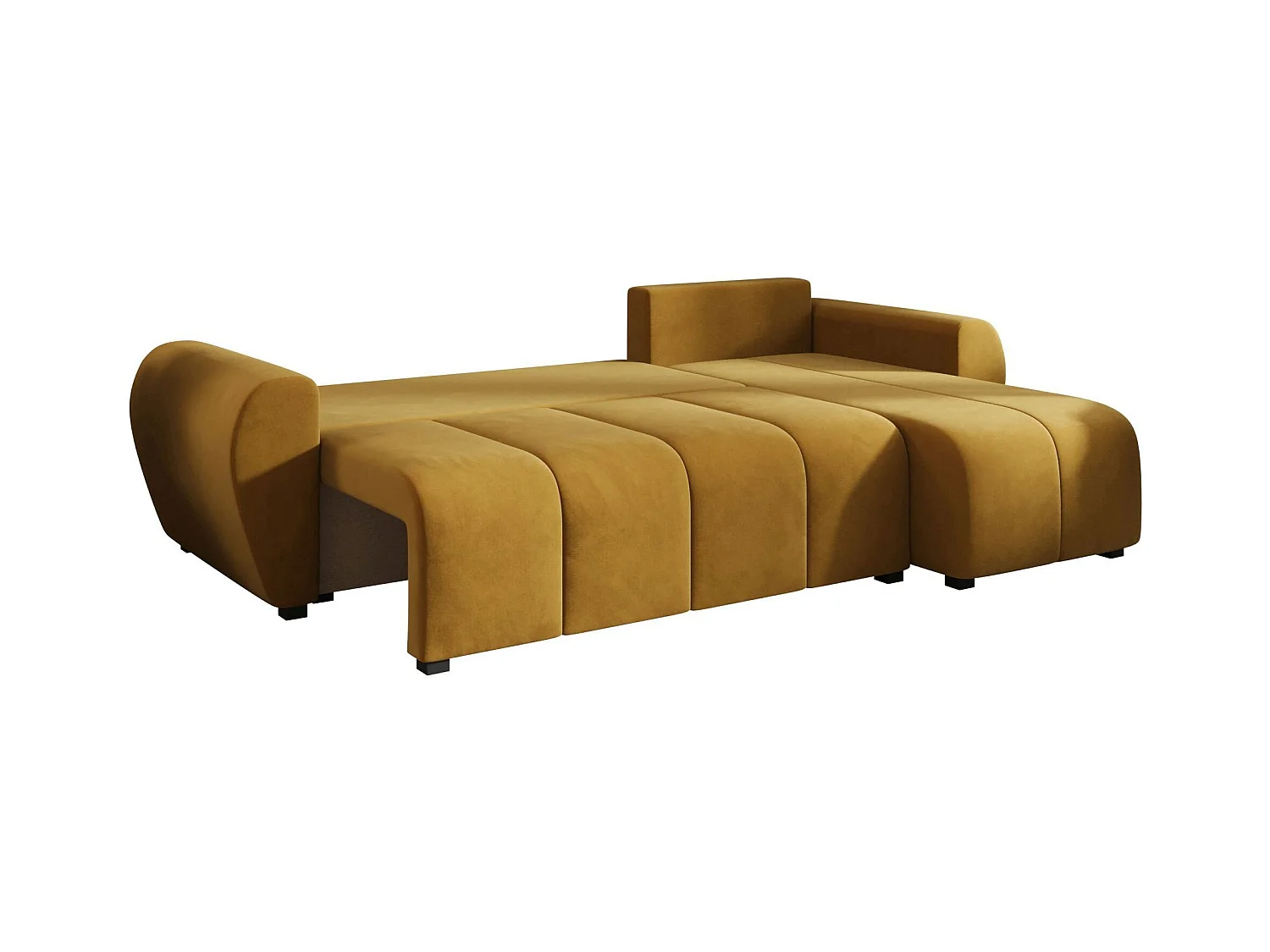 BEDANTE canapé d'angle MOLISA L Itaka 33 droite Orange avec fonction de couchage canapé en forme de L